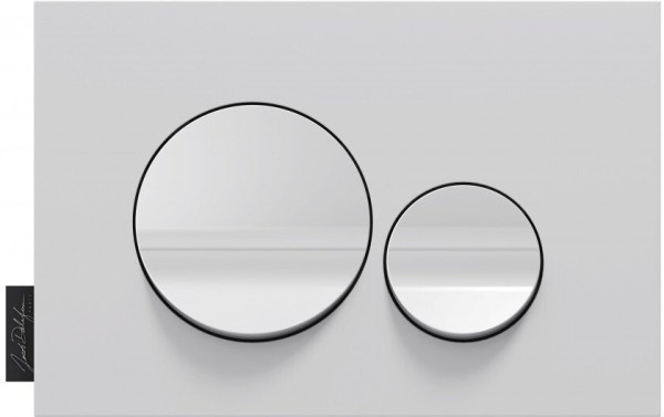 E20859-00-MWH Панель смыва круглый дизайн, мат белый и глянц белый. Фото 1