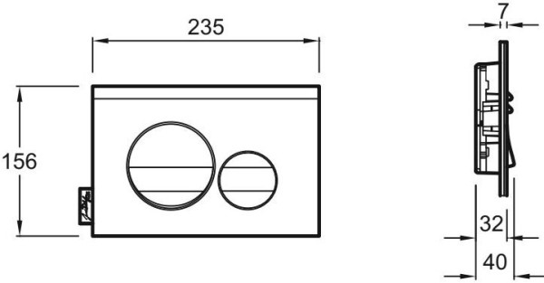 E20859-CP-MTC Панель смыва круглый дизайн мат хром и глянц хром. Фото 2