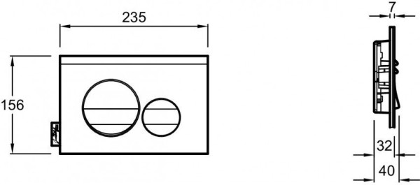 E20859-CP-MWH Панель смыва круглый дизайн мат белый и глянц хром. Фото 3