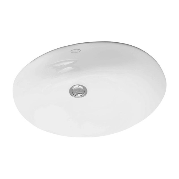 E2211-0 Caxton раковина встраиваемая снизу 55x44 cm, белая с отв перелива. Фото 1