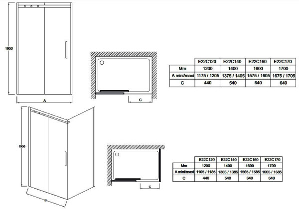 E22C120-GA CONTRA Раздвижная дверь 120см.. Фото 2