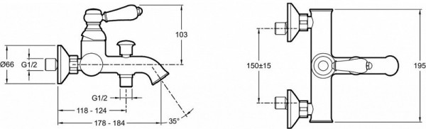 E24363-CP LOUISE смеситель для ванны. Фото 3