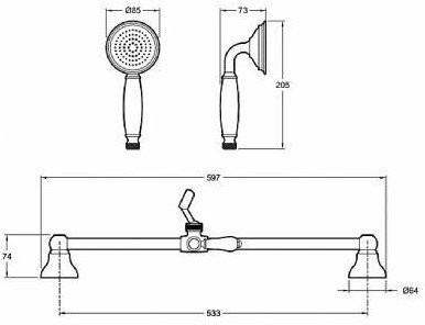 E24364-CP LOUISE душевой гарнитур. Фото 3
