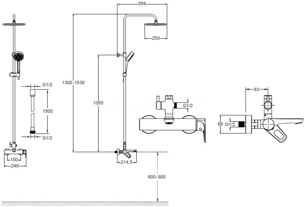 E26809-CP ALEO душевая система. Фото 4