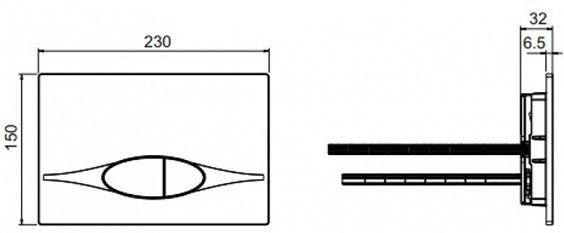 E29027-CP Панель двойного смыва , хром. Фото 2