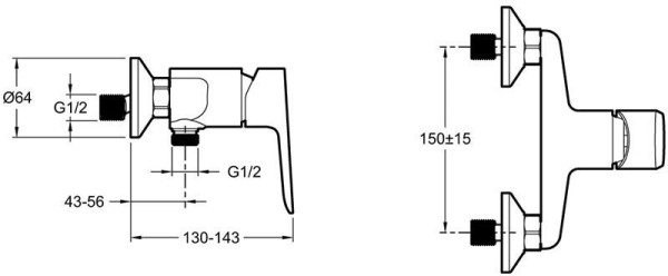 E29843-BL OSCAR смеситель для душа матовый черный. Фото 2
