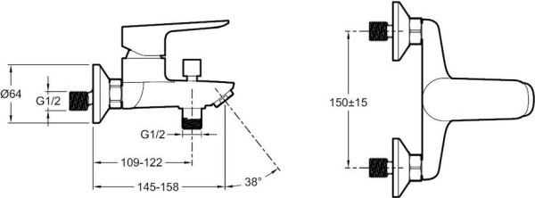 E29844-CP OSCAR смеситель для ванны. Фото 3