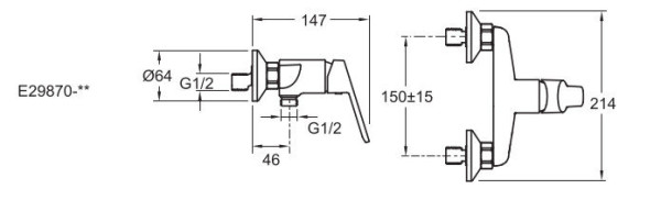 E29870-BL AIME смеситель для душа,матовый черный. Фото 3