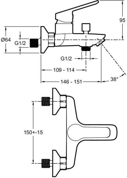 E29871-BL AIME смеситель для ванны,матовый черный. Фото 2