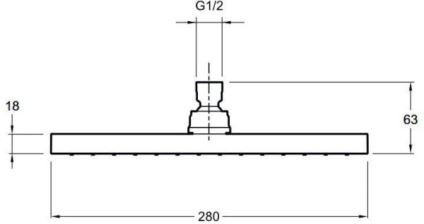 E3875-CP EO квадратный верхний душ 280 мм х 280 мм. Фото 2