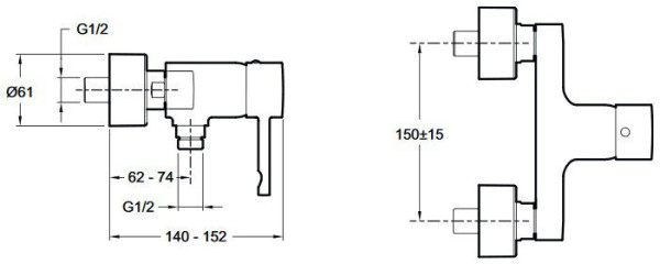 E45533-CP CUFF смеситель для душа. Фото 2