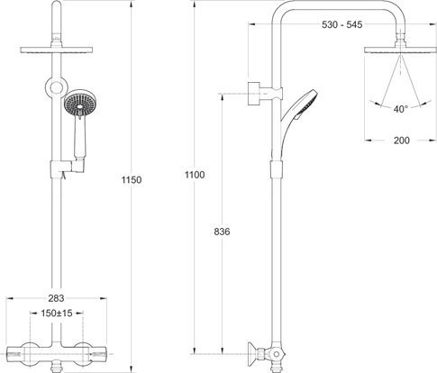 E5523-CP JULY Душевая система. Фото 3