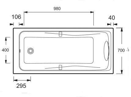 E6060RU-00 ODEON UP Odeon Up ванна прямоугольная 150х70. Фото 2