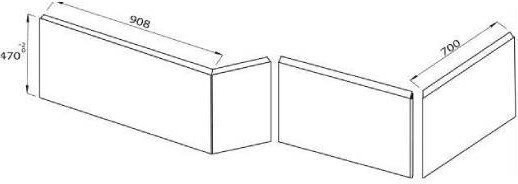 E6D135-00 Фронтальная, алюминиевая панель к ванне BAIN-DOUCHE, белая (подрезаемая). Фото 2