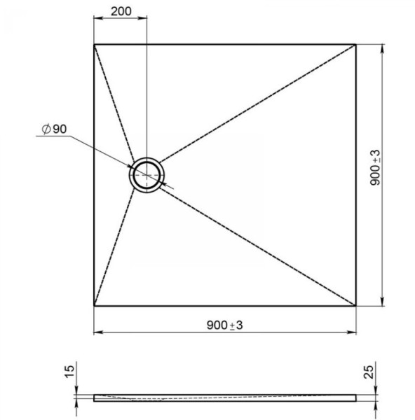 E6D327RU-WPM Tolbiac Tolbiac Поддон из искуственного камня 90 х 90 белый. Фото 2