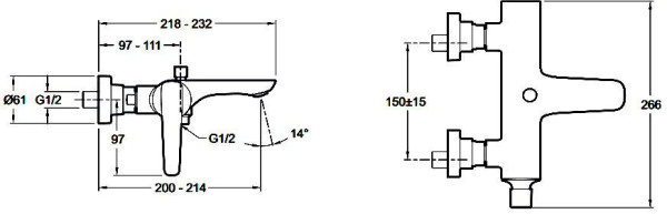 E72319-CP ALEO+ смеситель для ванны. Фото 3