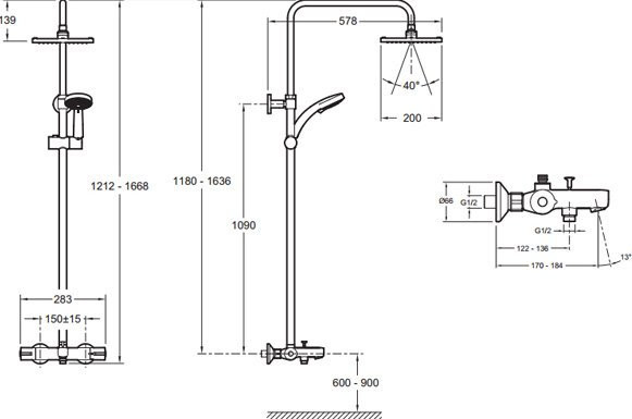 E78192-CP JULY Душевая система. Фото 2