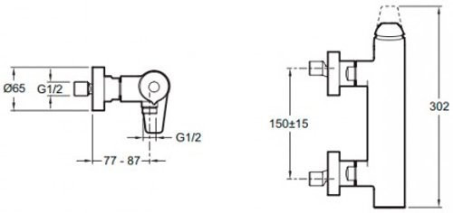 E97368-CP AVID смеситель для душа. Фото 2