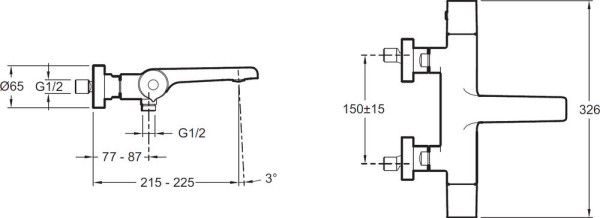 E97386-CP AVID термостатический смеситель для ванны. Фото 2