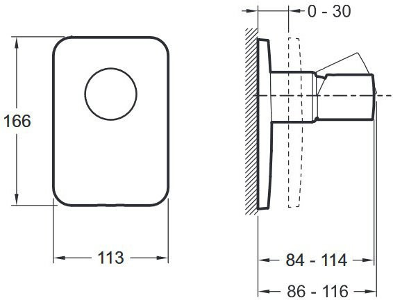 E98707-CP TOOBI смеситель для душа (внешняя часть). Фото 2