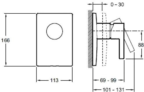 E98711-CP STILLNESS cмеситель для душа (внешняя часть). Фото 2