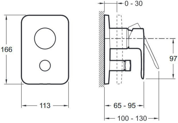 E98714-CP JULY смеситель для ванны (внешняя часть). Фото 3