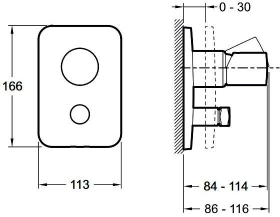 E98719-CP TOOBI cмеситель для ванны (внешняя часть). Фото 2