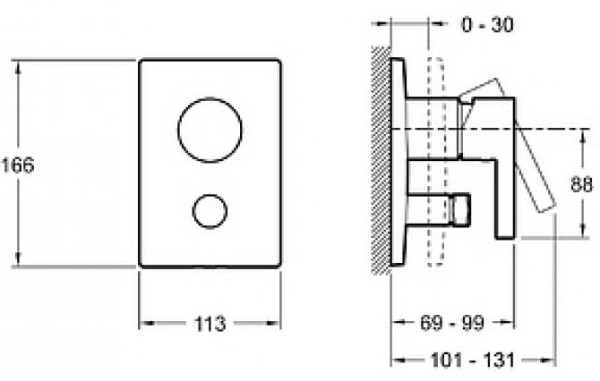 E98723-CP STILLNESS смеситель для ванны (внешняя часть). Фото 2
