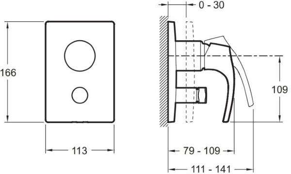 E98724-CP SYMBOL смеситель для ванны (внешняя часть). Фото 2