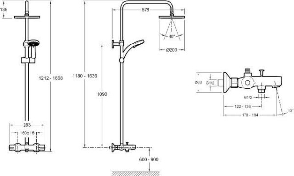 E99741-CP JULY Душевая система. Фото 2