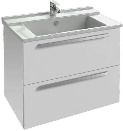 EB1277-N18 Мебель Struktura 77 см для раковины 80 см, Ш77*Г47*В56 см, 2 выдвижных ящика с механизмом, белый блестящий. Фото 1