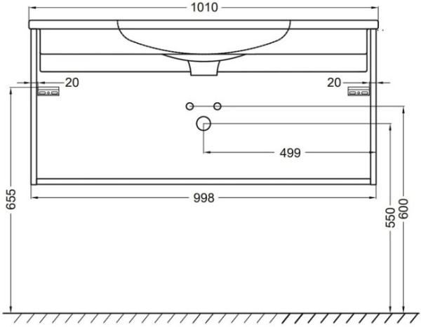 EB1318-J51 MADELEINE Тумба для раковины 100 см, цвет матовый белый. Фото 3