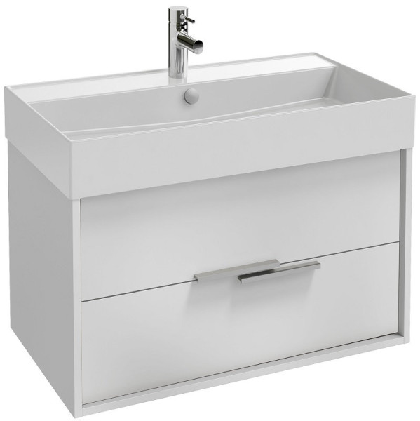 EB1667-J5-J5 VIVIENNE Тумба для раковины 80 см, к. белый блестящий, ф. белый блестящий. Фото 1
