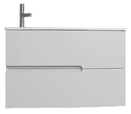 EB1888RU-G1C Nona Мебель с интегрированными ручками, глянцевый белый, 80 см, 2 ящика. Фото 1