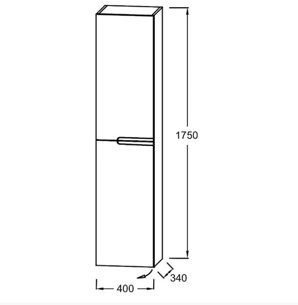 EB1893LRU-442 Nona Колонна 175х34 см, шарниры слева, глянцевый серый антрацит. Фото 2