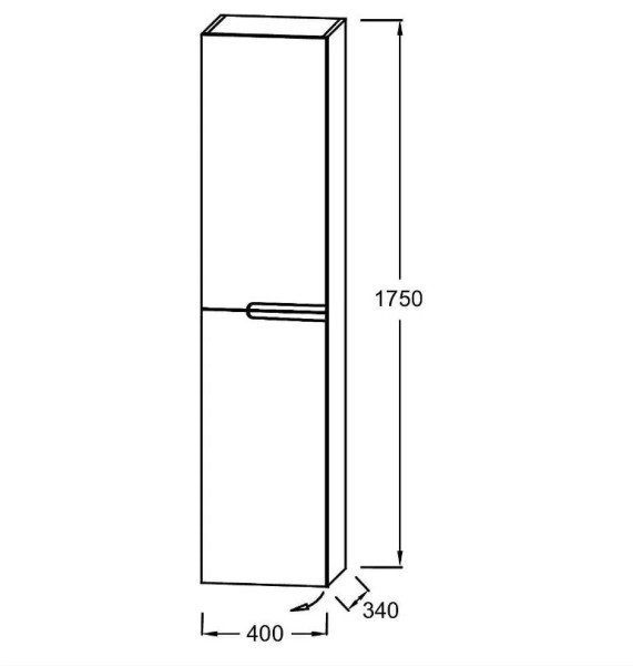 EB1893LRU-G1C Nona Колонна 175х34 см, шарниры слева, глянцевый белый. Фото 2