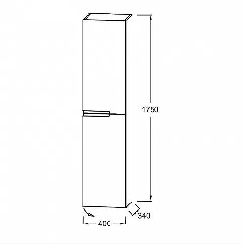 EB1983RRU-442 Nona Колонна 175х34 см, шарниры справа, глянцевый серый антрацит. Фото 2
