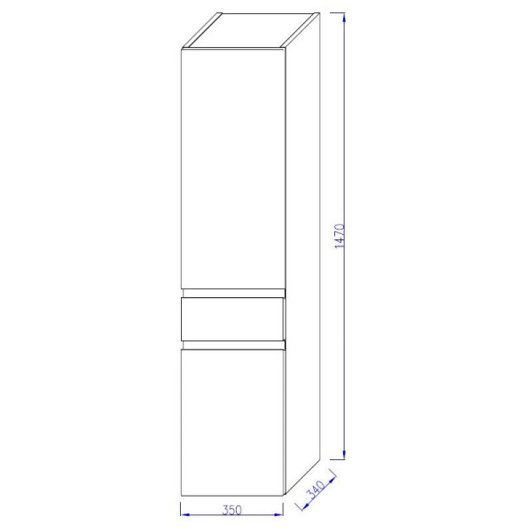 EB2069D-J52 MADELEINE Подвесная колонна, 35 см, шарниры справа, цвет блестящий черный. Фото 2