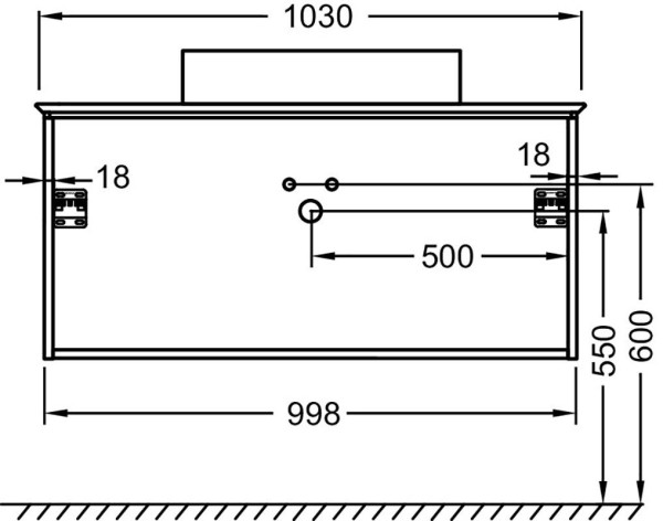 EB2084-J5 Тумба со столешницей и с подсветкой для накладной раковины, 100 см, цвет блестящий белый. Фото 2