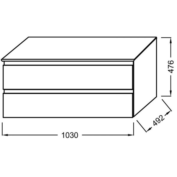 EB2084-J5 Тумба со столешницей и с подсветкой для накладной раковины, 100 см, цвет блестящий белый. Фото 3