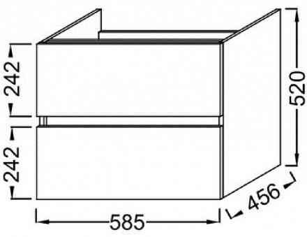 EB2381-E75 Tolbiac Тумба под раковину 60см, 2 ящика, цвет Дуб Давос натуральный. Фото 2