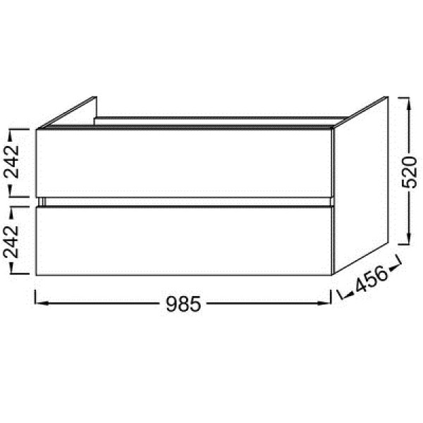EB2383-J5 Tolbiac Тумба под раковину 100см, 2 ящика, цвет белый лак. Фото 2