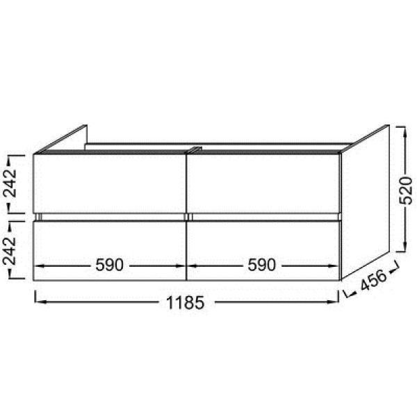 EB2384-E75 Tolbiac Тумба под раковину 120см, 2 ящика, цвет Дуб Давос натуральный. Фото 2
