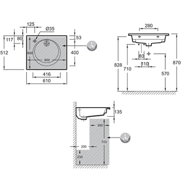 EB2520-R9-E52+EXBA112-Z-00 ODEON RIVE Мебель для раковины-столешницы, 60 см+Раковина 60 см. Фото 4