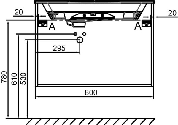 EB2522-R9-E52 ODEON RIVE GAUCHE Мебель для раковины-столешницы 80 см, 2 ящика, ручки Черные, цвет Дуб Табак. Фото 3