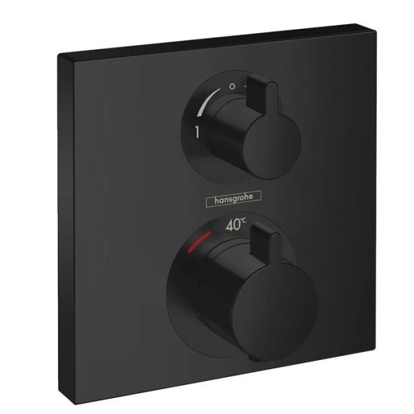 Ecostat Square Термостат скрытого монтажа, для 2 потребителей, черный матовый. Фото 1