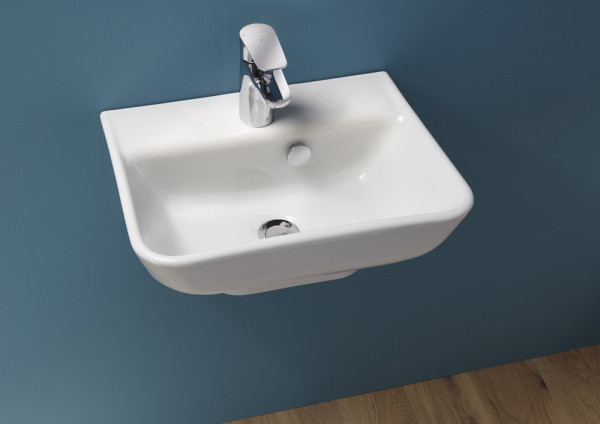 EGH112-00 Рукомойник 45x35 с отв.для смесителя,сл.пер.,белый. Фото 3