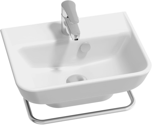 EGH112-00 Рукомойник 45x35 с отв.для смесителя,сл.пер.,белый. Фото 5