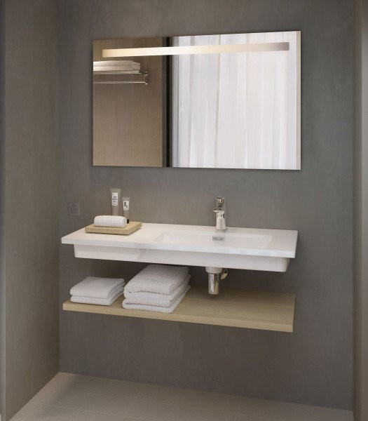 EXAD112-00 VOX Подвесная раковина-столешница 100 х 46 см, с «левым» крылом, Для самостоятельной установки. Фото 3