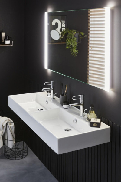 EXBL112-00 Vivienne, двойная раковина-столешница, 120 см, белая. Фото 3